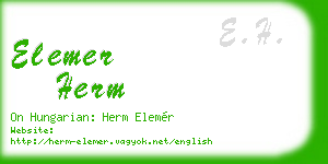 elemer herm business card